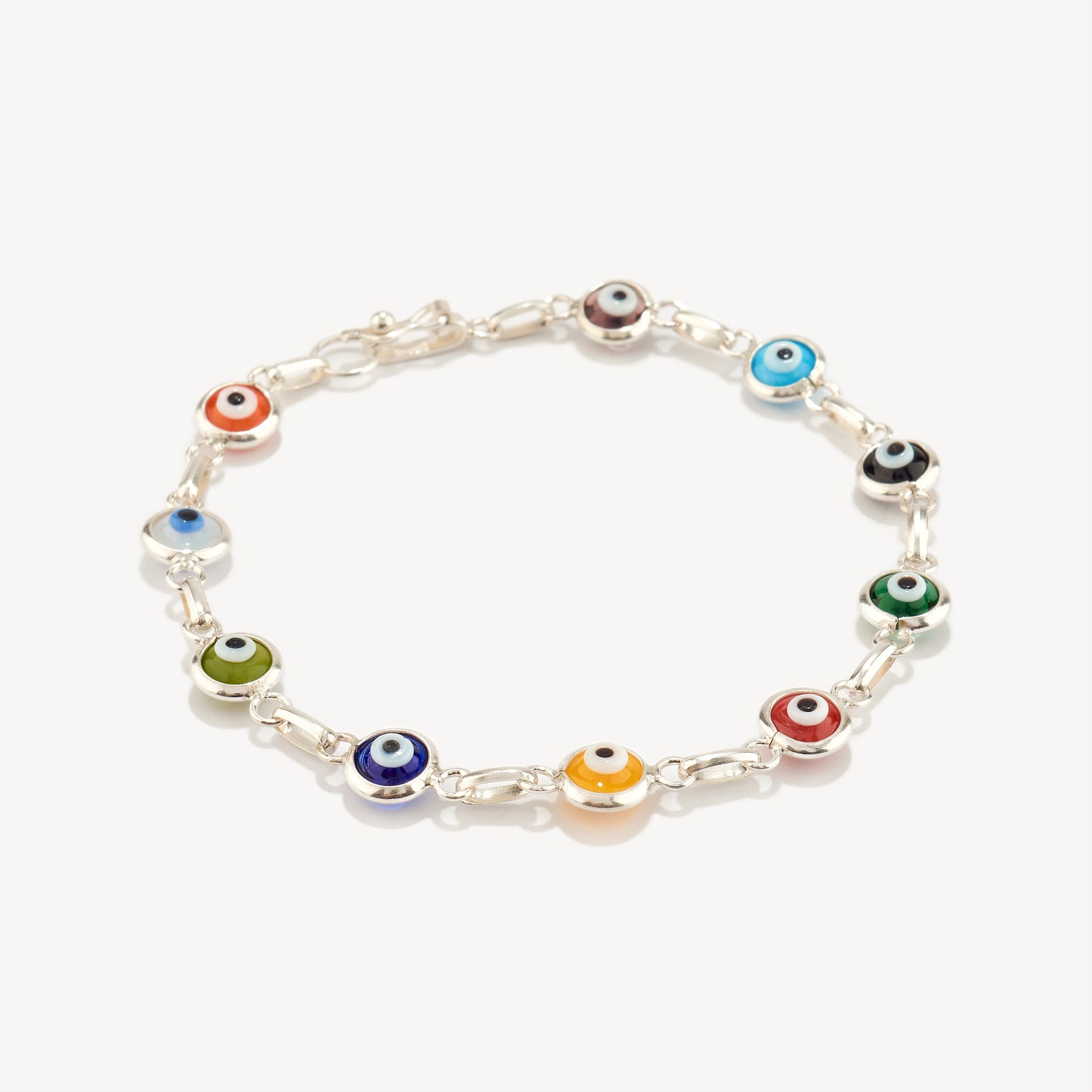 Pulsera Ojos Turcos Multicolor Plata