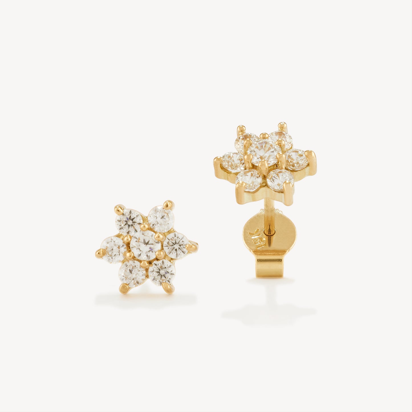 Aretes Roseta Oro 18K